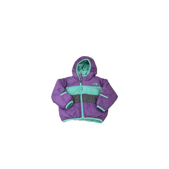 The North Face Purple Turquoise Puffer Winter Down Coat Baby Girl 6-12 Months - Picture 1 of 12